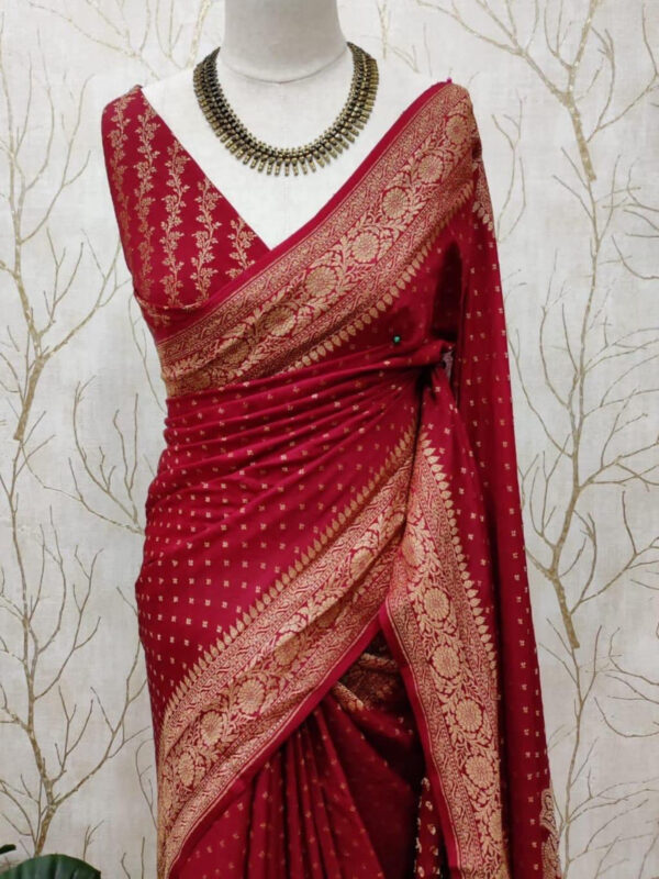 Banarasi georgette Saree-Maroon-BN102