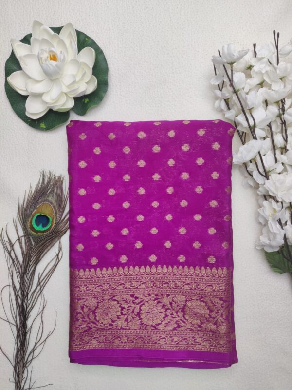 Banarasi georgette Saree-Purple-BN103