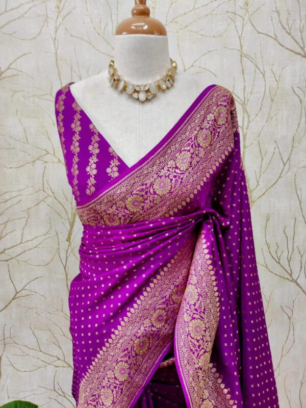 Banarasi georgette Saree-Purple-BN103 - Image 2