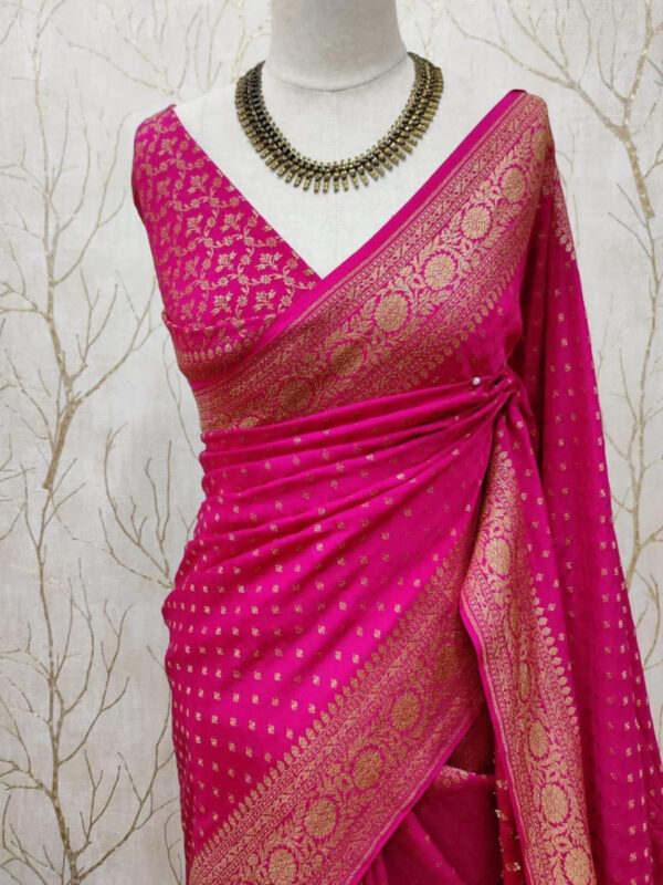 Banarasi georgette Saree-Pink-BN104