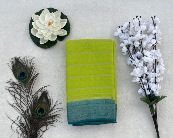Georgette Saree-Parrot Green-GR102