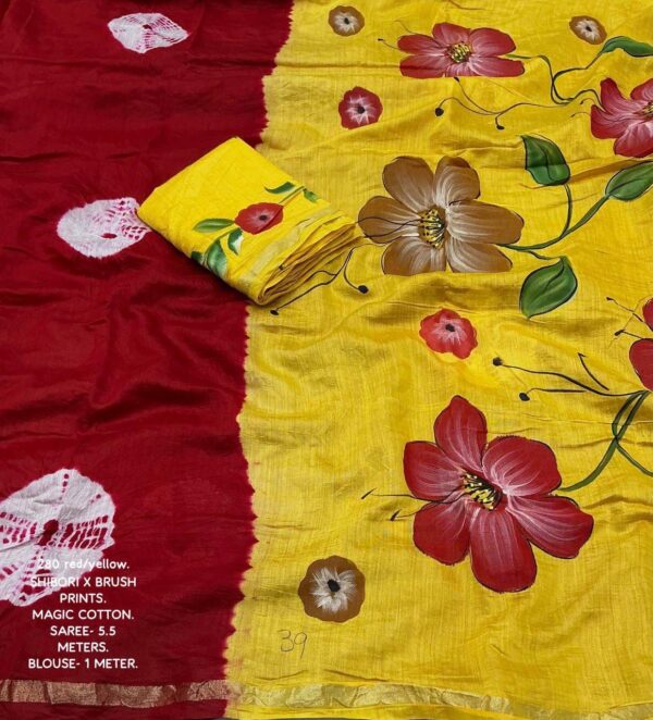 Soft Cotton Silk -YellowRed-A105