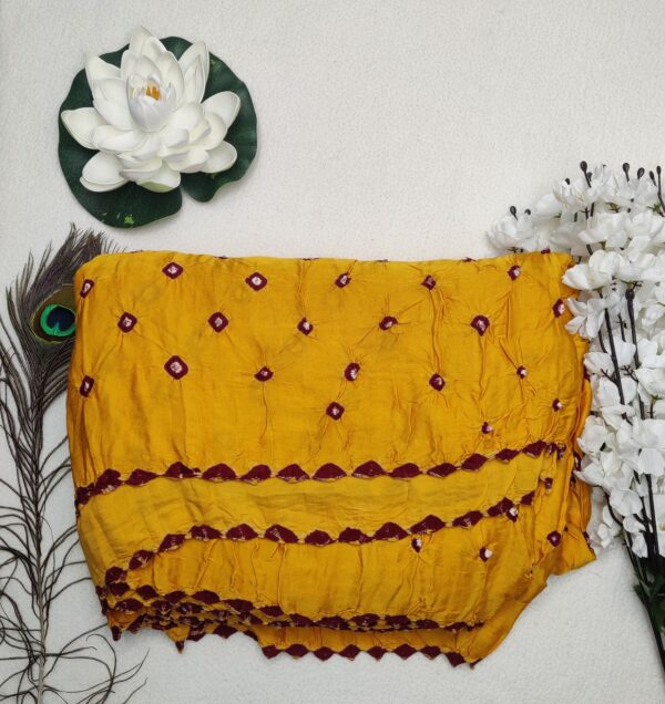 Pure Modal Silk with Bandini Shibori -Yellow