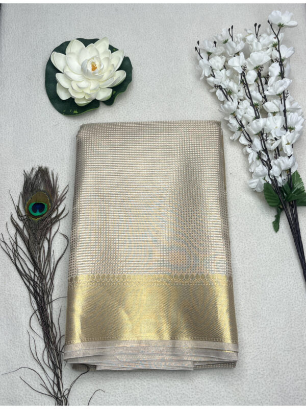 Nayanthara Inspired Gold Tissue saree -A111