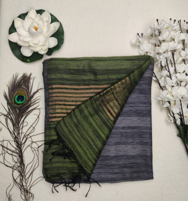 Raw jute silk -Grey Green