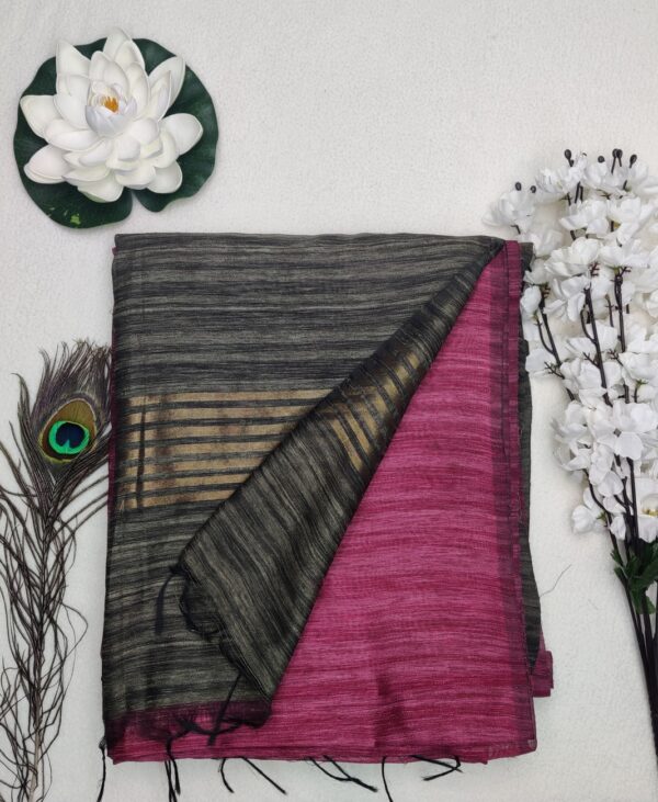 Raw jute silk - Pink Grey