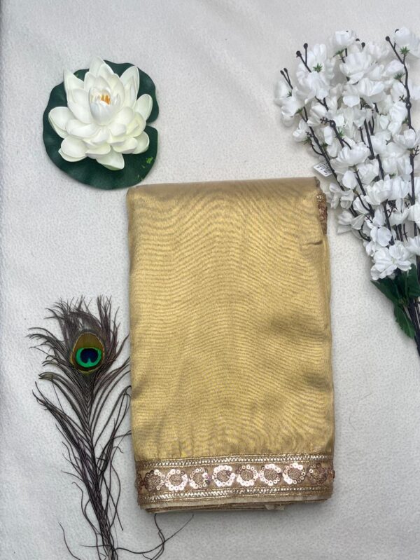 Namratha Gowda -Golden Tissue Organza Saree - TS101