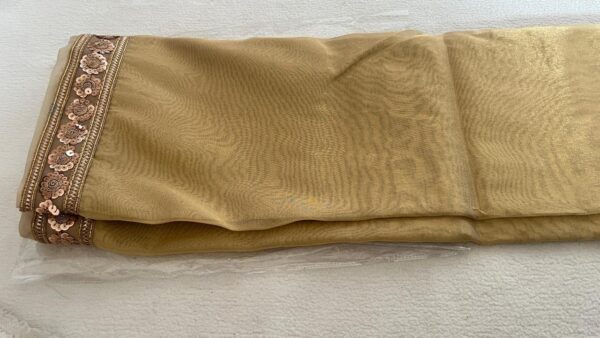 Namratha Gowda -Golden Tissue Organza Saree - TS101 - Image 3