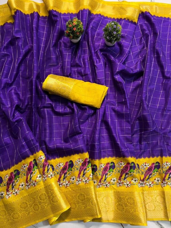 Semi Dola Silk Saree - OT111 - Image 2