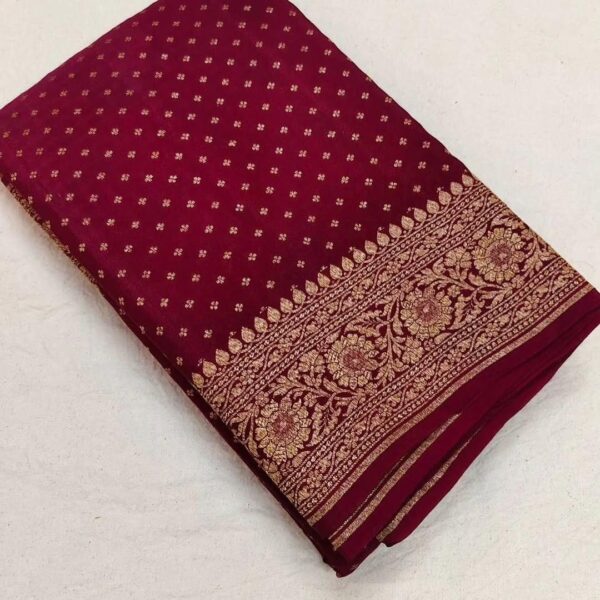 Banarasi georgette Saree-Purple-BN103 - Image 6