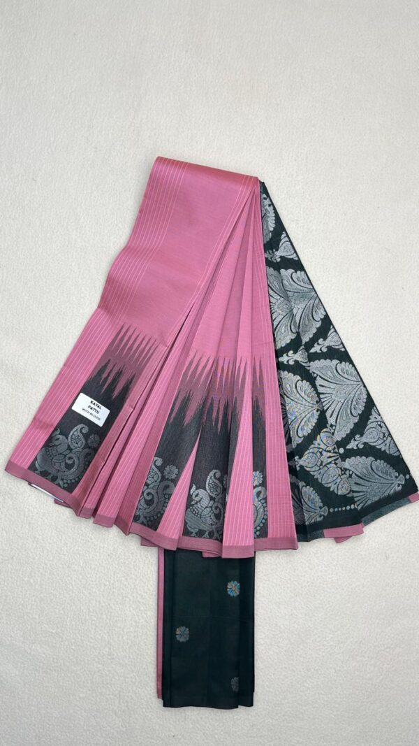 Art Silk - Grey with Light Pink- OTH117