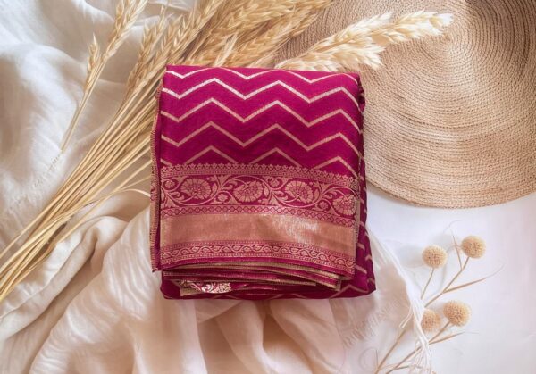 Georgette Saree-Wine Pink-GR108