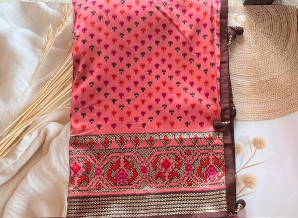 Soft Patola Saree Pink -OTH18 - Image 3