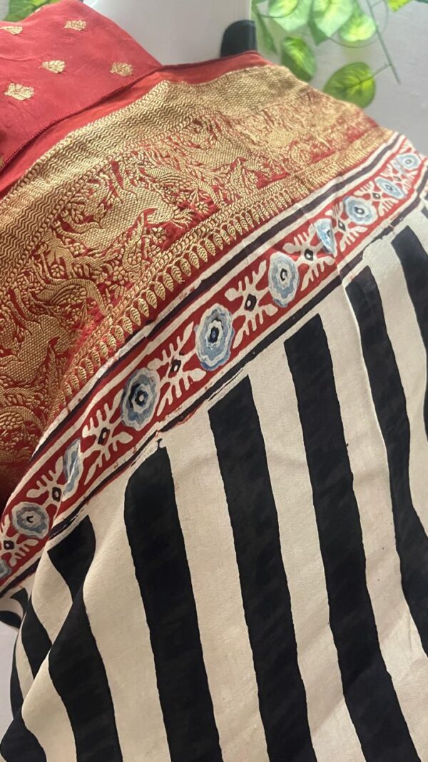 Pure DOLA Silk Handblock Ajrakh print-DOLS1 - Image 2