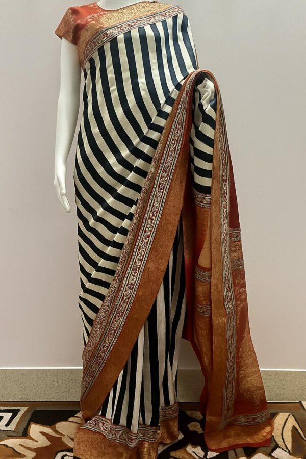 Pure DOLA Silk Handblock Ajrakh print-DOLS1 - Image 4