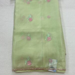 Crush Tissue Saree with Embroidery- ASAB080099 30% OFF