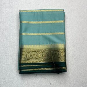 Semi Mysore Silk Saree Blue Green-MSDB250 ASSM040063-30%OFF