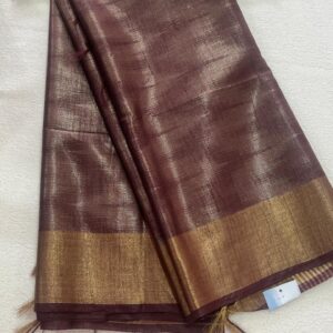 Tussar Tissue silk -Marron Gold - ASAN030097- 30% OFF