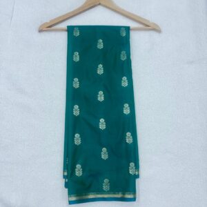 Soft Silk with Butta design - Teal Green with Blue- ASSM040107-40% OFF