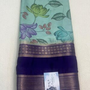 Semi Mysore Silk saree with Floral Digital Print - ASVD130086