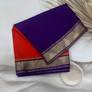 Mysore Crepe Silk -Semi-ASSS170205 (Orange Purple)