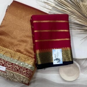 COMBO- Crepe Silk + Rashmika Tissue saree - COMBO