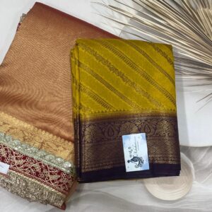 COMBO- Raw Silk + Rashmika Tissue saree - COMBO