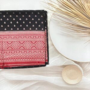 Banarasi Georgette Saree -ASMIS0021 -Black Red