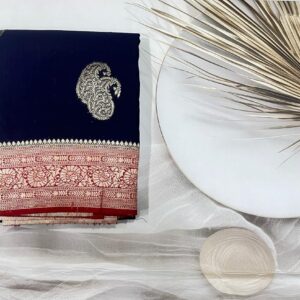 Chiffon georgette Saree -ASSS170204 - Navy Blue