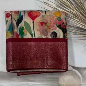 Crush Silk Saree (Maroon) -ASKK100181
