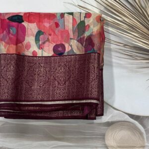 Crush Silk Saree (Wine) -ASKK100181