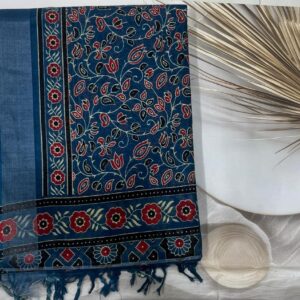 Cotton Linen -Ajrak print (Indigo Blue)- ASAN030094