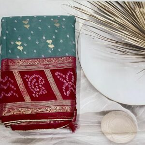Semi Georgette Saree - Blue pink - ASLX140237