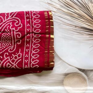 Pure Modal Bandini Rangoli print Saree Reddish Maroon - AS0241