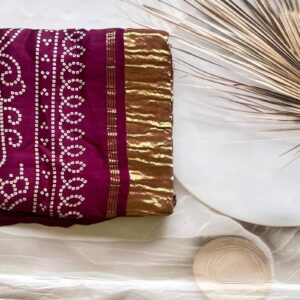 Pure Modal Bandini Rangoli print Saree- Purple Pink - AS0241