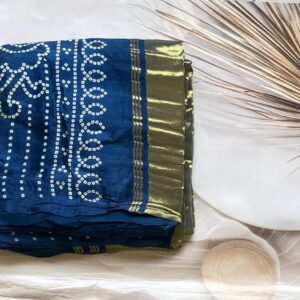 Pure Modal Bandini Rangoli print Saree- Blue - AS0241