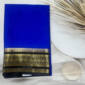 Rashmika Saree -Semi Dupion Silk Saree -Royal Blue Black -  AS0242