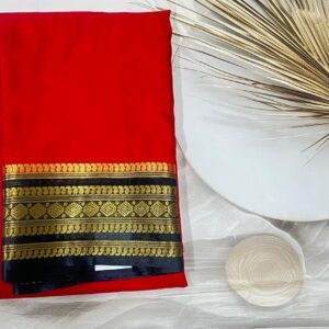 Rashmika Saree -Semi Dupion Silk Saree -Red Black -  AS0242