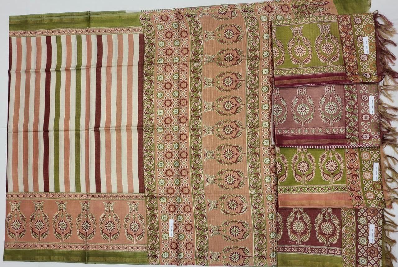 Tussar Tissue Stripes Saree - AS0228 - Image 2