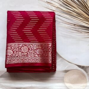 Semi Dola Silk Saree - Maroon- AS0151