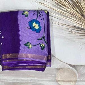 Semi Dola Silk Saree - Purple- AS0249