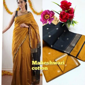 Maheshwari Silk Cotton (Mustard Yellow )- AS0251