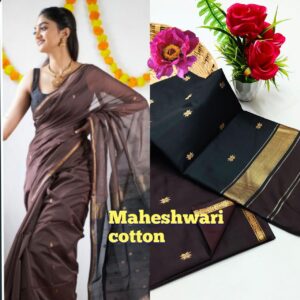 Maheshwari Silk Cotton (Brown)- AS0251