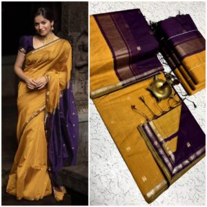 Maheshwari Silk Cotton (yellow)- AS0251