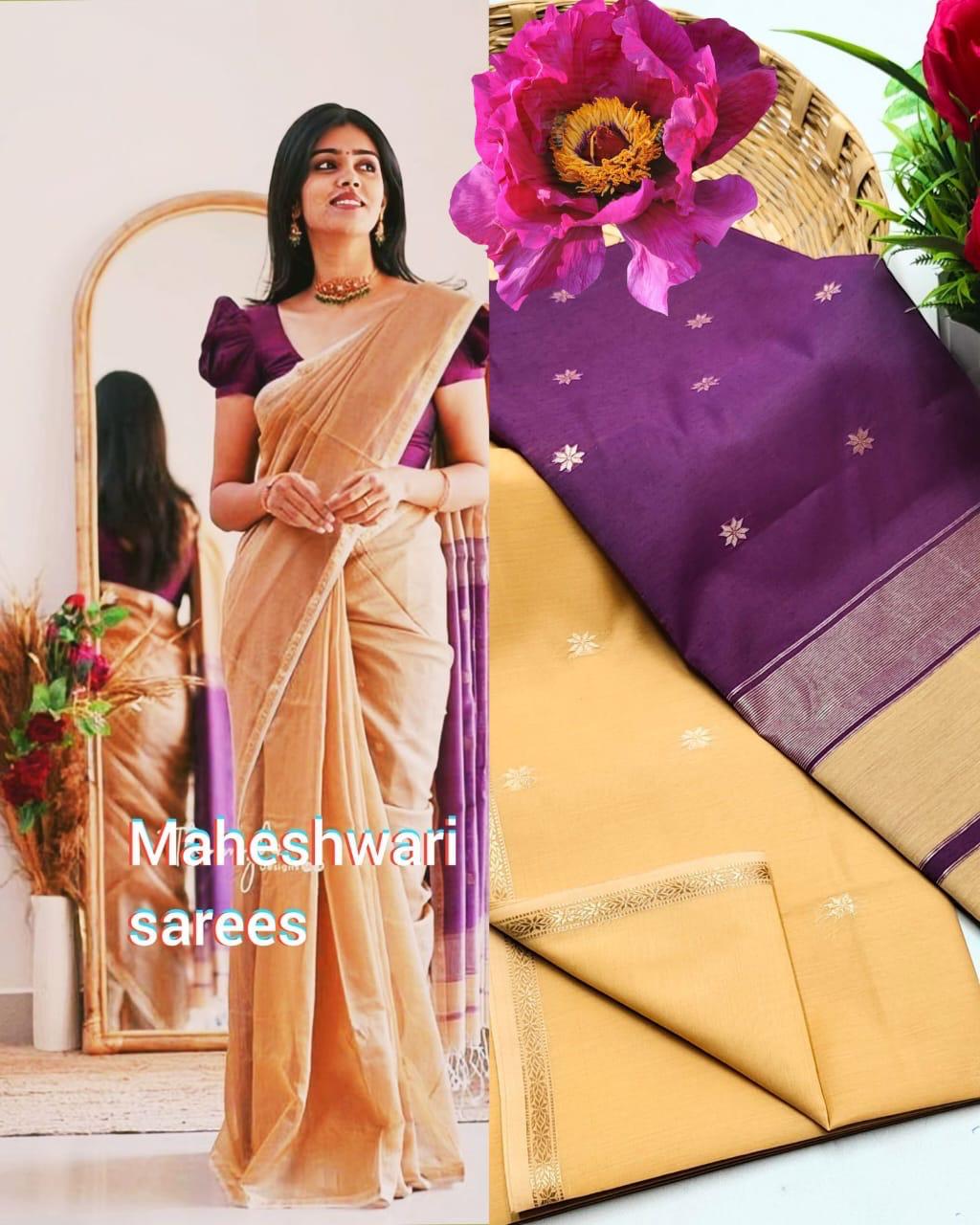Maheshwari Silk Cotton (Cream)- AS0251