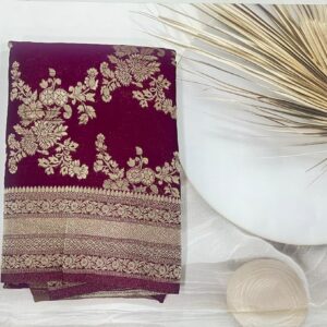 Banarasi Georgette Crepe saree (Red)- AS0277