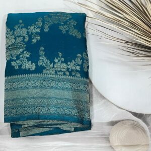 Banarasi Georgette Crepe saree (Blue)- AS0277
