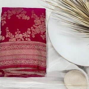 Banarasi Georgette Crepe saree (Pink)- AS0277