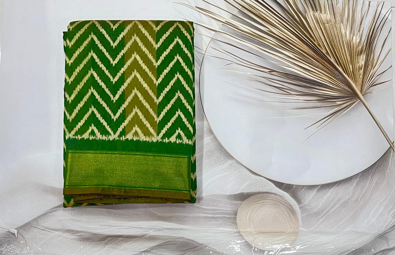 Cotton Silk saree (Green )- AS0267