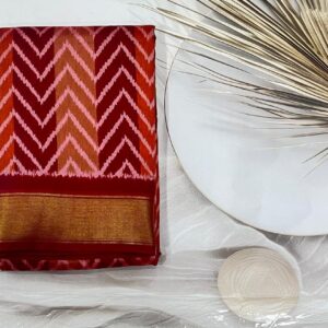 Cotton Silk saree ( Red )- AS0267